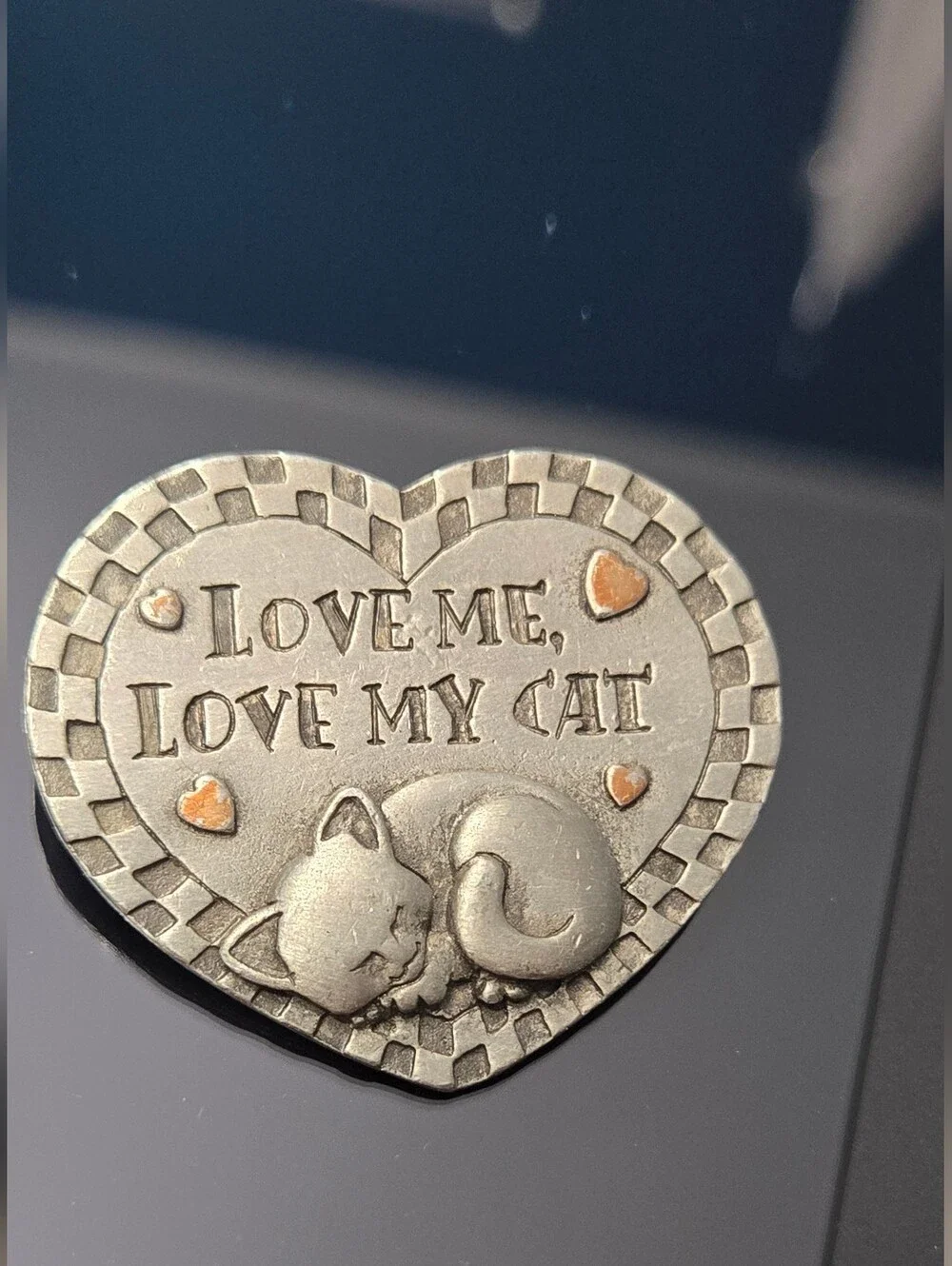 Love Me Love My Cat Brooch Sleep Cat Brooch Spoontique Cat Brooch Sliver Tone